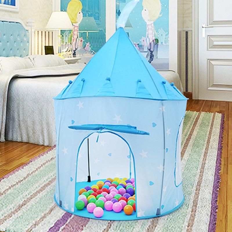 Collapsible Girls Fairy Play Tent Children Kids Room Play House Blue