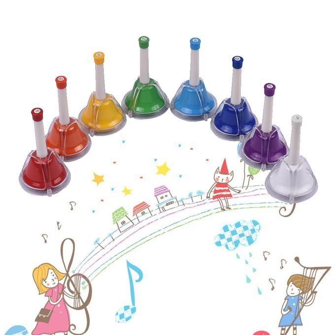 8 Note Diatonic Metal Bell Colorful Handbell Hand