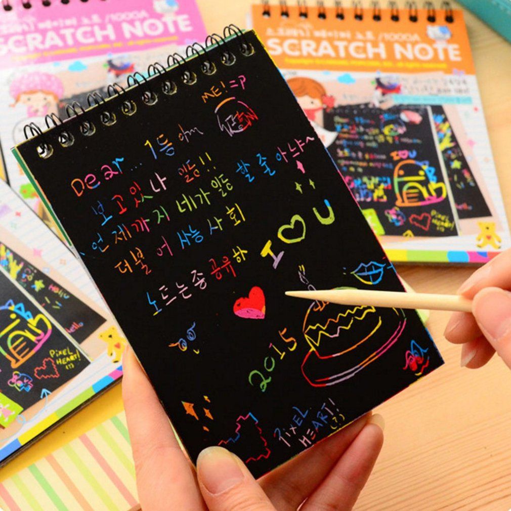 Creative Color Diy Coil  Children's Graffiti Sketch Book Scratch Picture