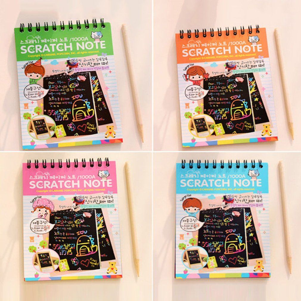 Creative Color Diy Coil  Children's Graffiti Sketch Book Scratch Picture
