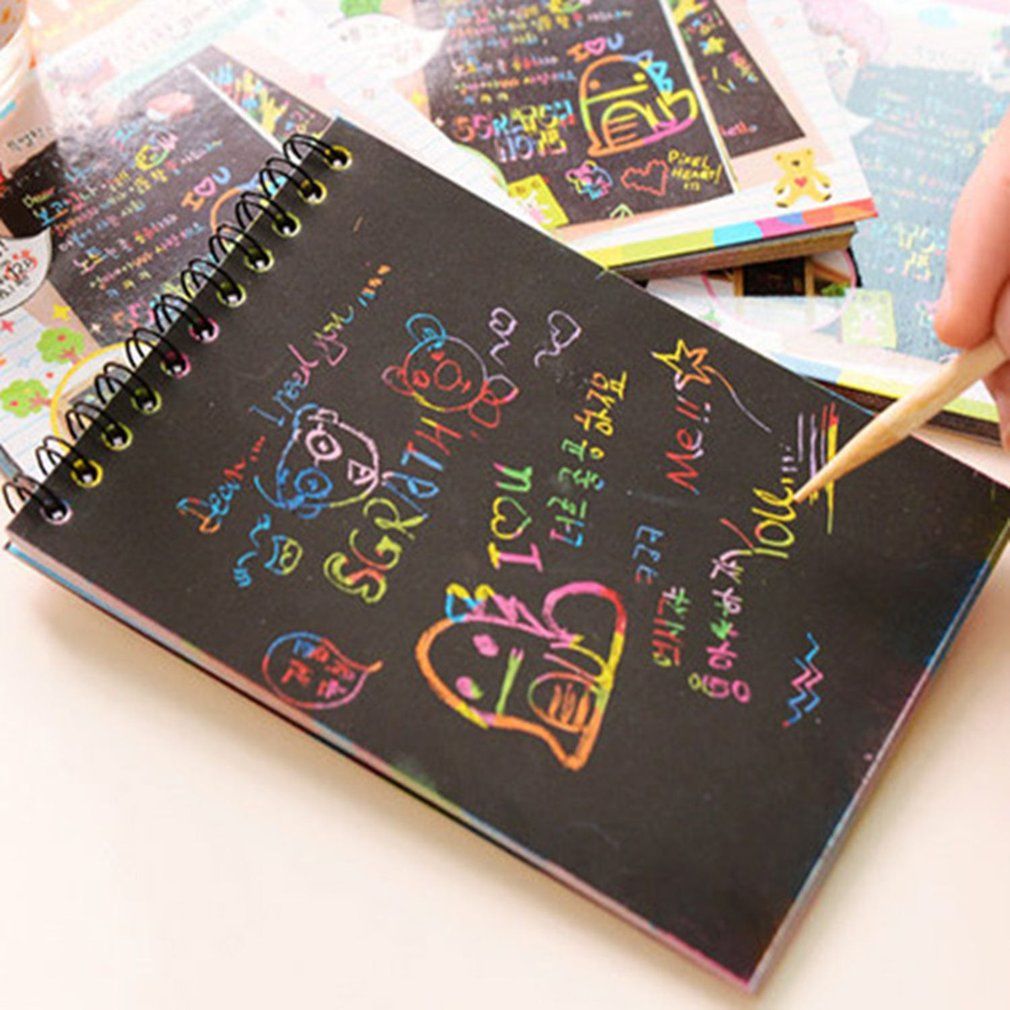 Creative Color Diy Coil  Children's Graffiti Sketch Book Scratch Picture