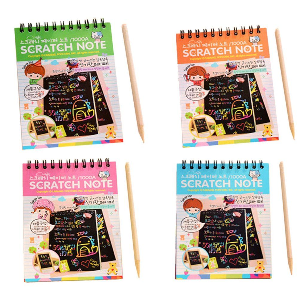 Creative Color Diy Coil  Children's Graffiti Sketch Book Scratch Picture