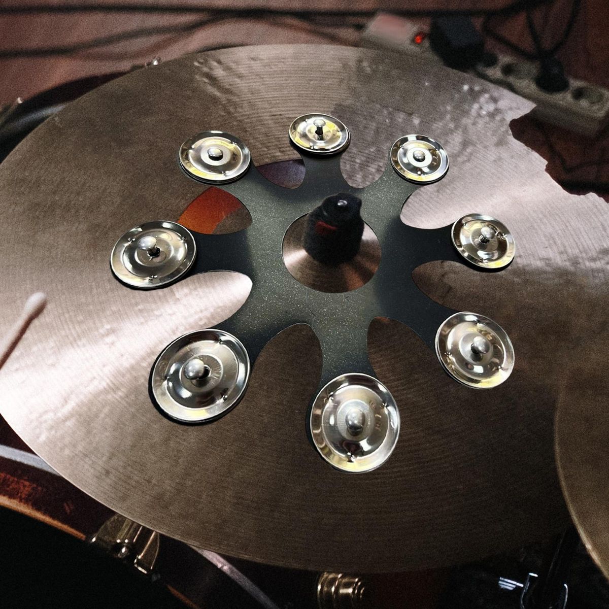 Hi Hat Tambourine High Performance Drum Hi Hat Bells Black