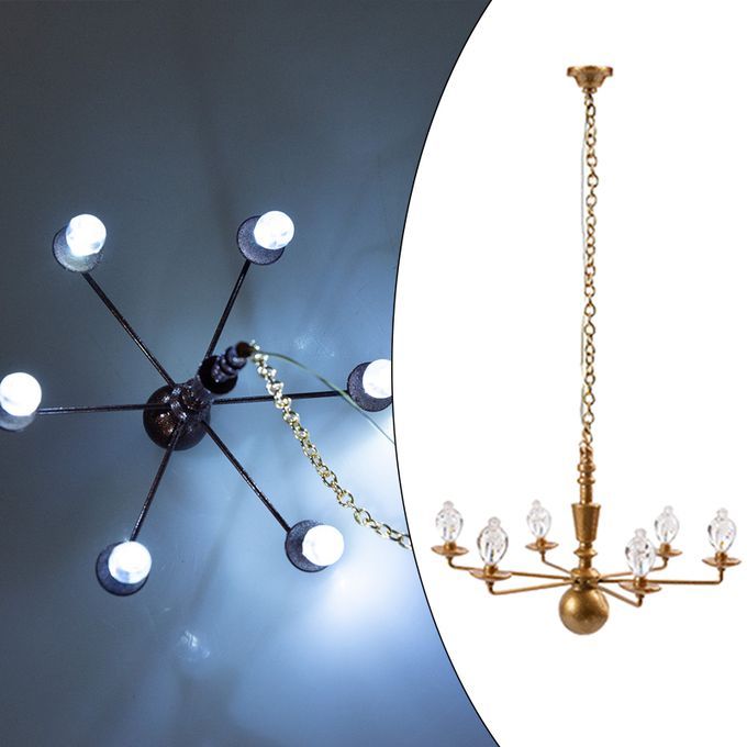 Street Lights HO Scale LEDs Building Miniature Gold 7.8cm