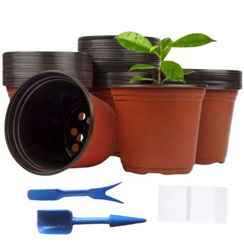 100 Pcs 6Inch Plastic Plants Pots Nursery Pots