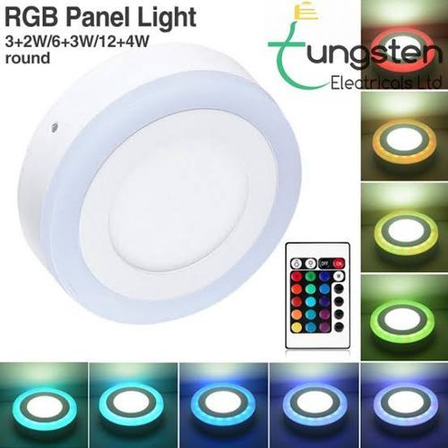 Led Surface Panel Light Round Multiple Colors With Remote Control