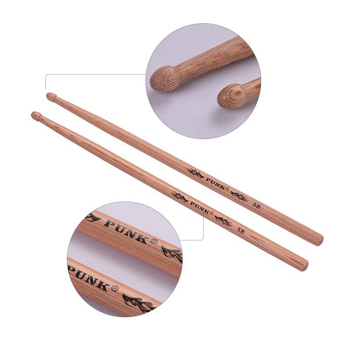 One Pair Of 5B Wooden Drumsticks Drum Sticks Hickory Wood-5B
