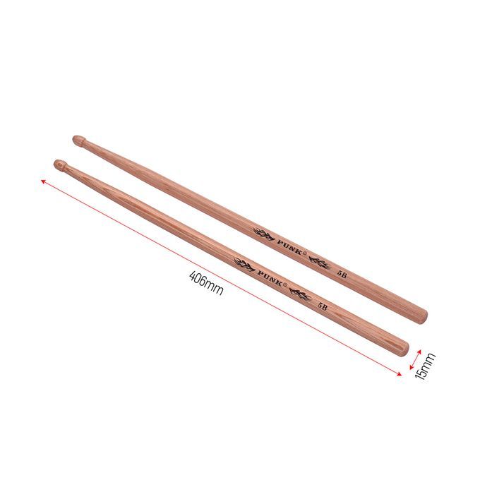 One Pair Of 5B Wooden Drumsticks Drum Sticks Hickory Wood-5B