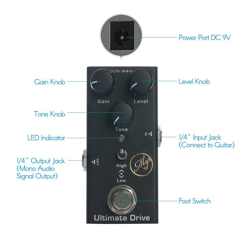 Ultimate Drive Effect Pedal For Electric Guitars With True