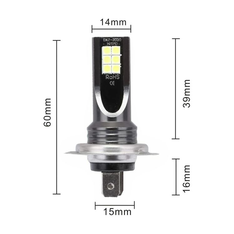 2 PCS H7 DC12V-24V / 12W / 3000K / 800LM Car LED Fog Light