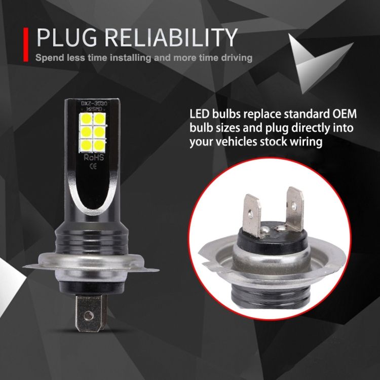 2 PCS H7 DC12V-24V / 12W / 3000K / 800LM Car LED Fog Light
