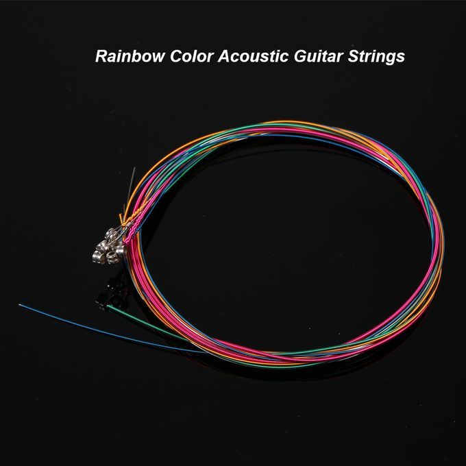 6pcs/Set Rainbow Colors Colorful Acoustic Guitar Strings