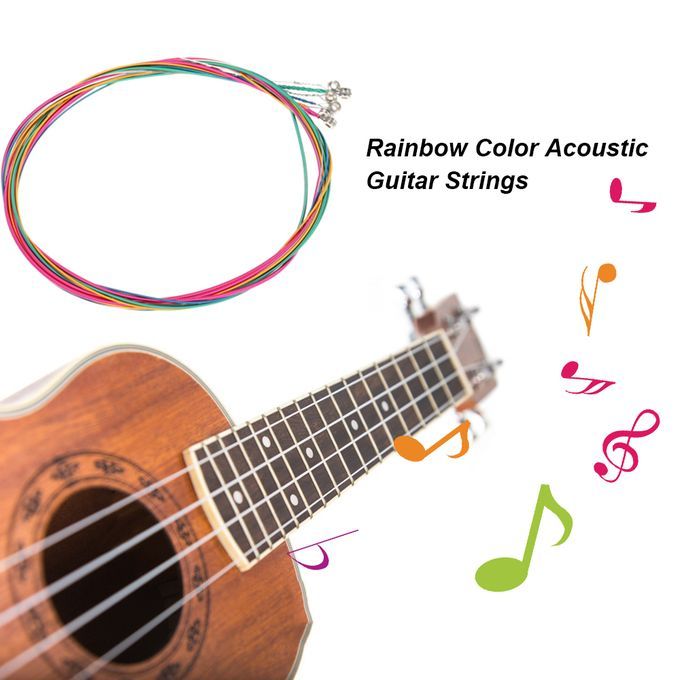 6pcs/Set Rainbow Colors Colorful Acoustic Guitar Strings
