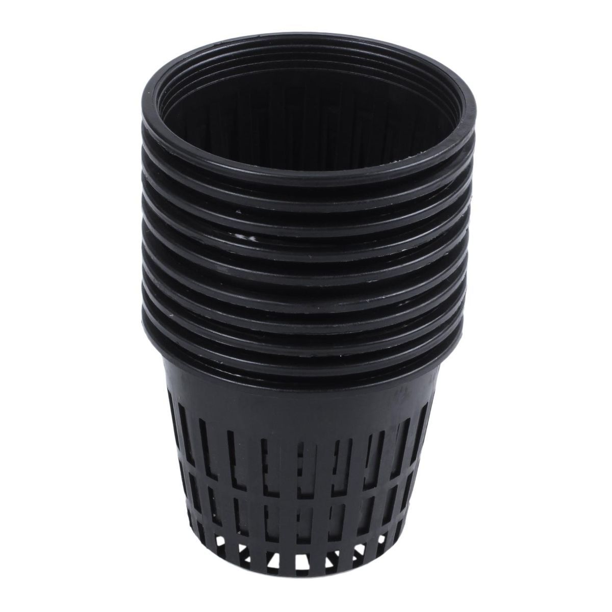 10pcs 3 inch Heavy Duty Mesh Pot Net Cup Basket Hydroponic Aeroponic Planting Grow Clone Black