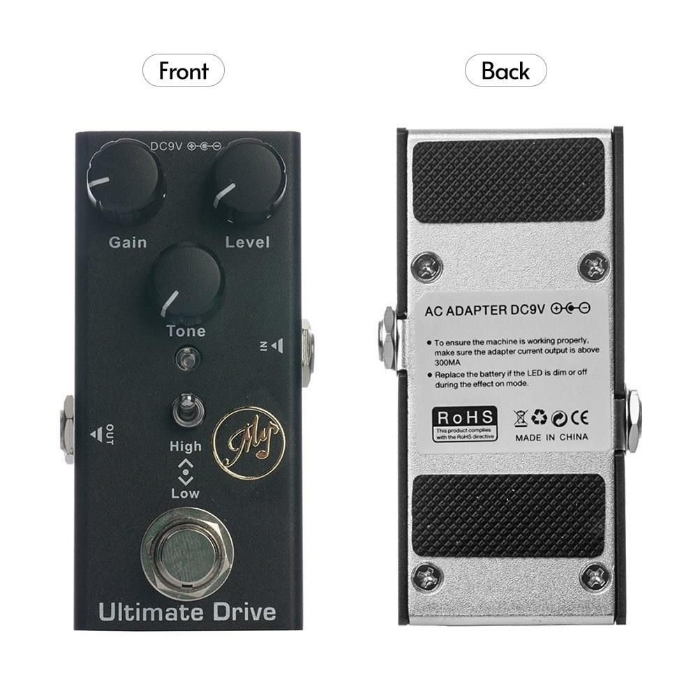 Ultimate Drive Effect Pedal for Electric Guitars with True Bypass Portable Single Guitar Pedal DC 9V Black