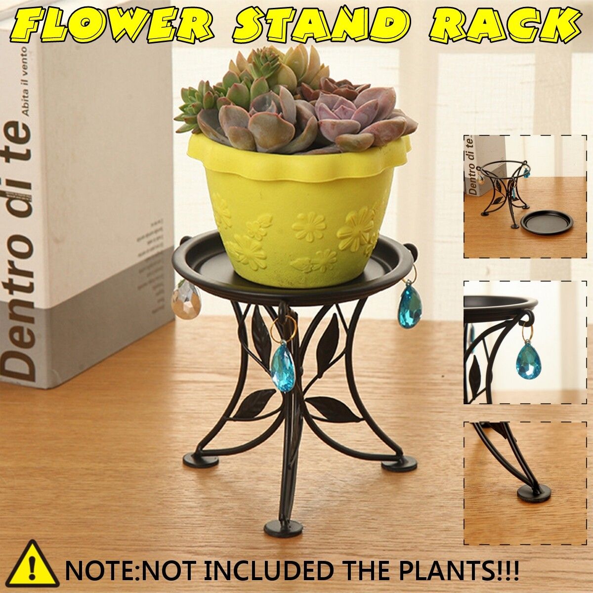 Modern Flower Stand Rack Metal Shelf Balcony Indoor Floor Shelves