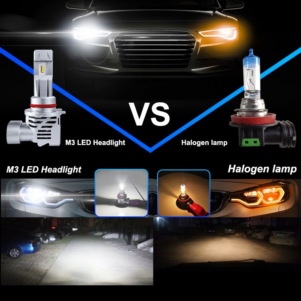 2 PCS M3 9005 / HB3 / H10 IP68 Car LED Headlight Lamps