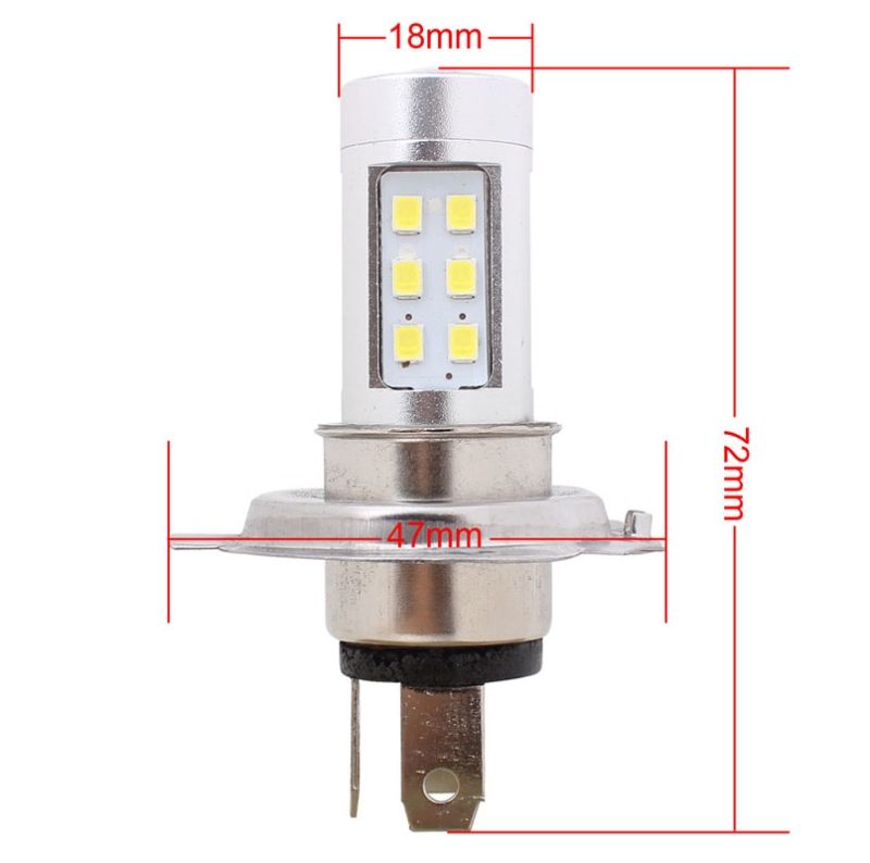 H4 4.2W 630LM White Light 21 LED 2835 SMD Car Headlamp Bulb