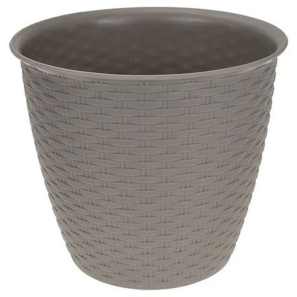 Rattan Round Planter - Grey