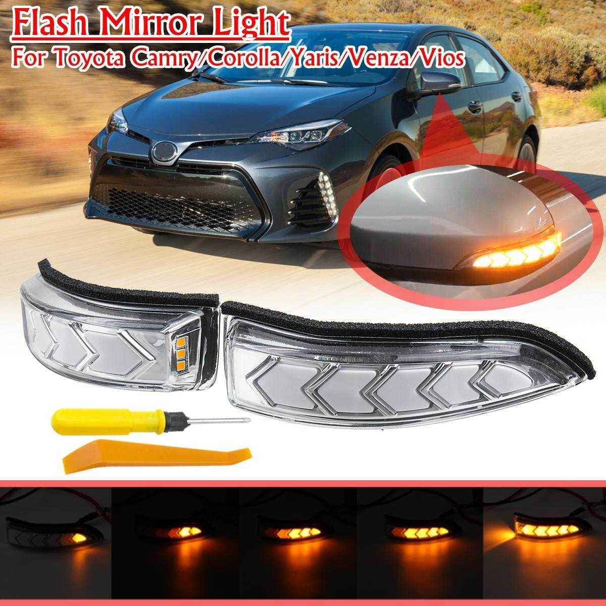 Side Mirror Indicator Light Rearview Flash For Toyota Camry Corolla Yaris Venza