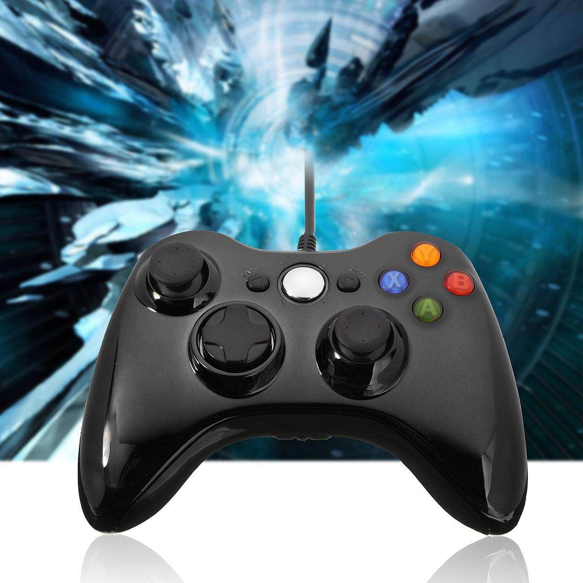 Wired USB Game Pad Handle Controller For Xbox 360 Windows Laptop PC Black Black