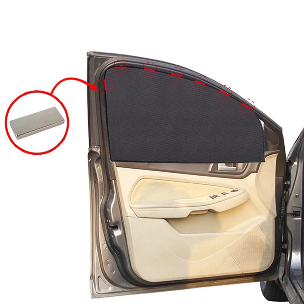 Magnetic Car Sun Shade UV Protection Car Curtain Car Window Sunshade Side Silver