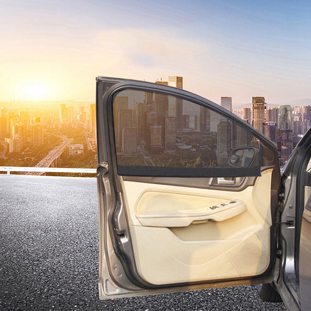 Magnetic Car Sun Shade UV Protection Car Curtain Car Window Sunshade Side Silver