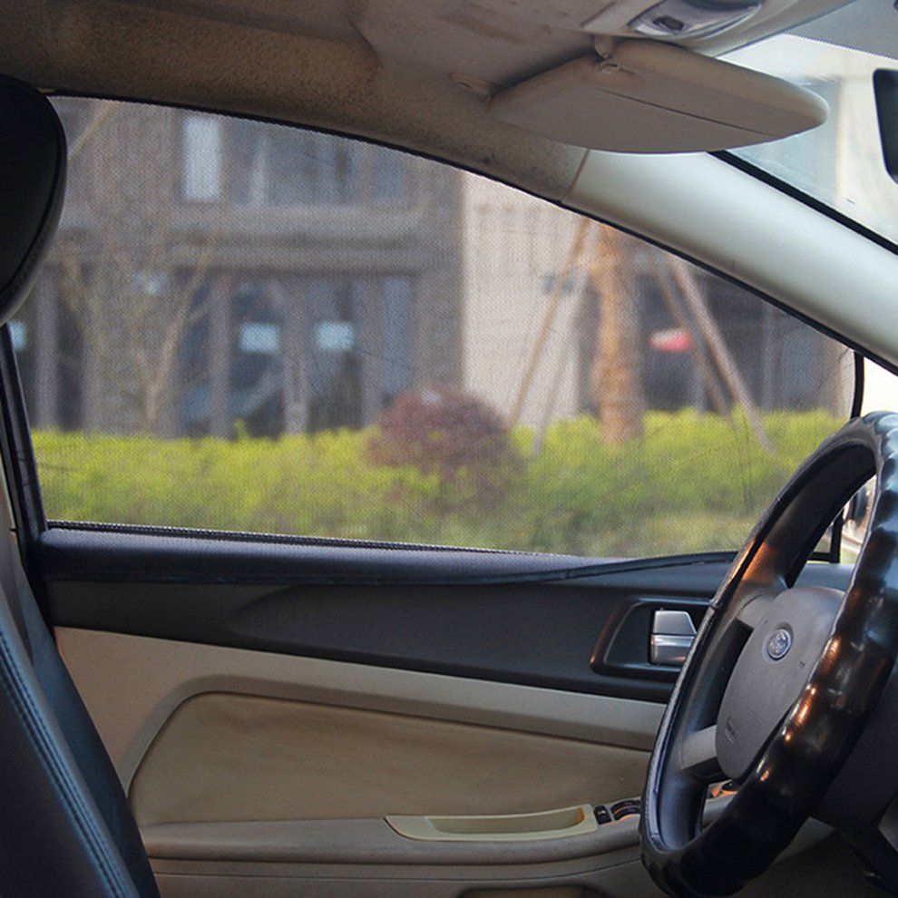 Magnetic Car Sun Shade UV Protection Car Curtain Car Window Sunshade Side Silver