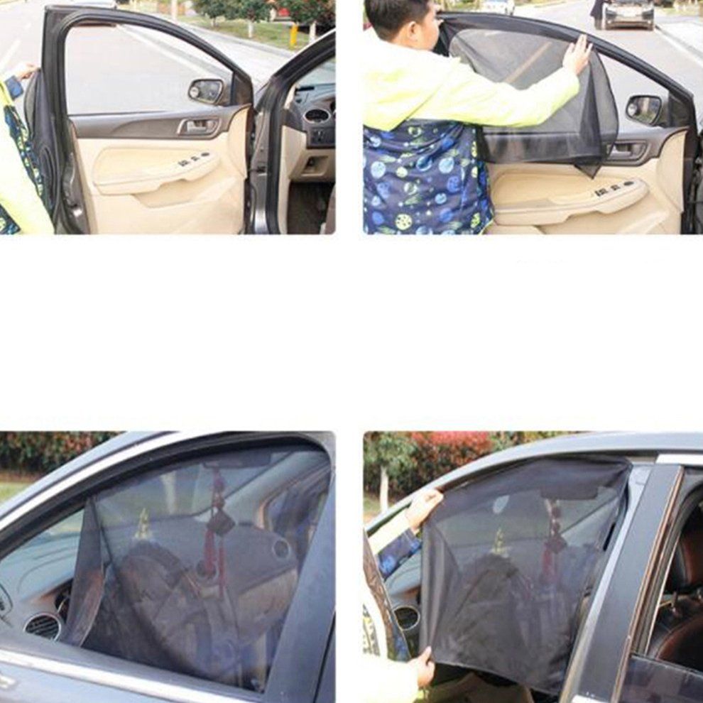 Magnetic Car Sun Shade UV Protection Car Curtain Car Window Sunshade Side Silver