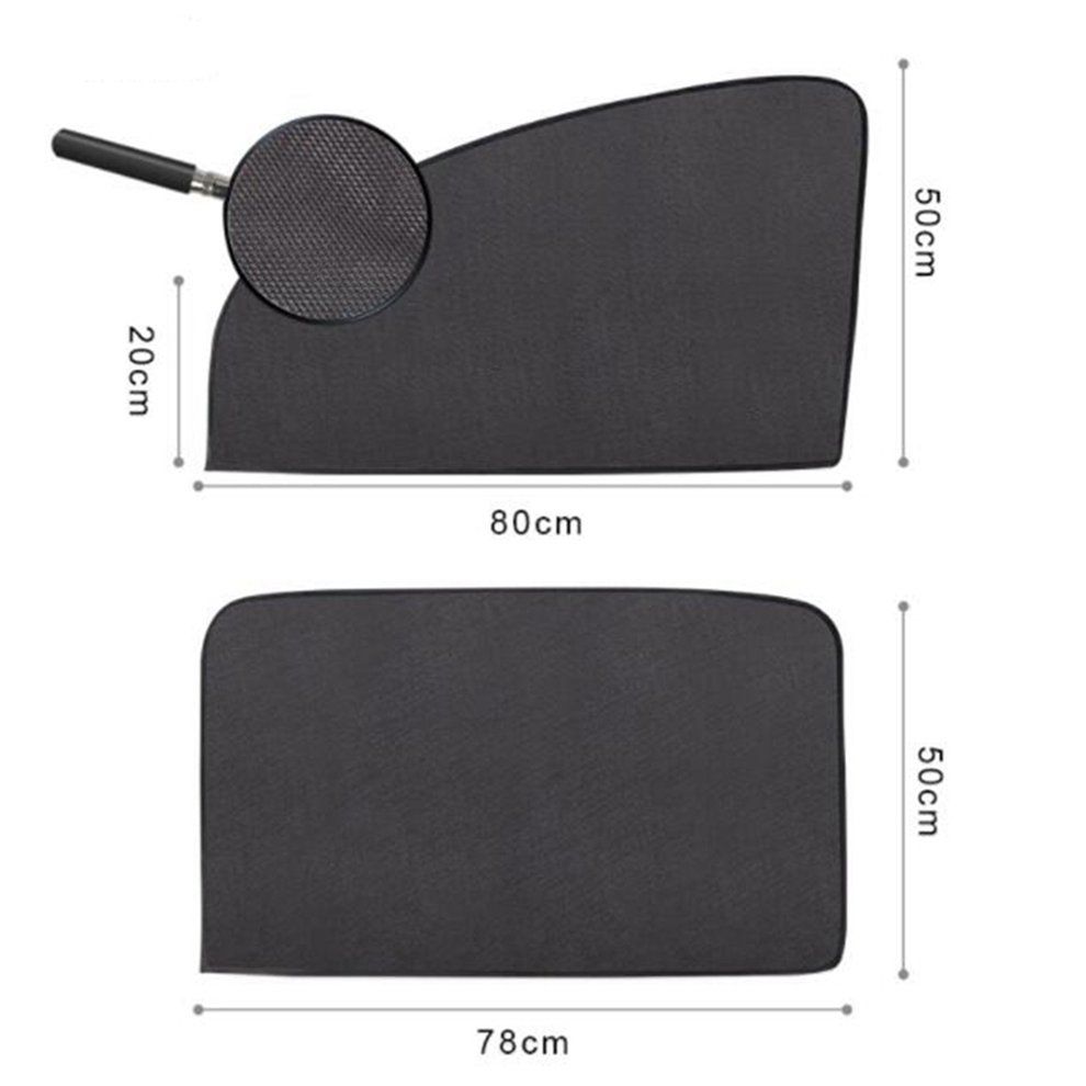 Magnetic Car Sun Shade UV Protection Car Curtain Car Window Sunshade Side Silver