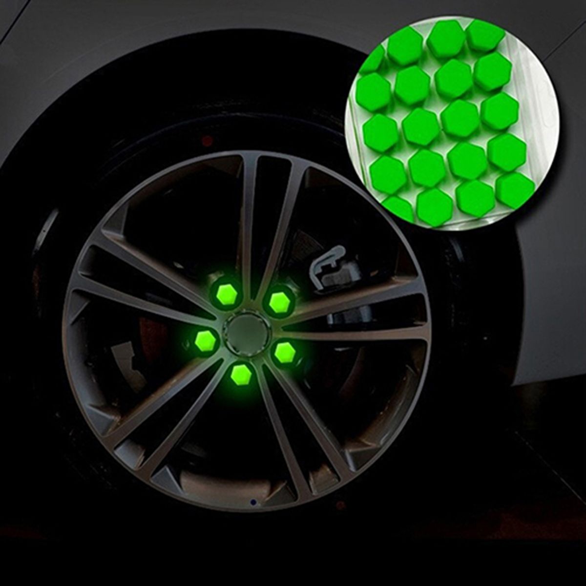 20Pcs Car Bolt Caps Wheel Nuts Silicone Covers-Blue
