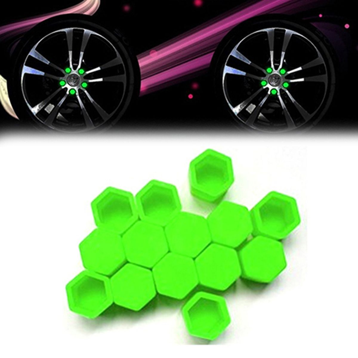 20Pcs Car Bolt Caps Wheel Nuts Silicone Covers-Blue