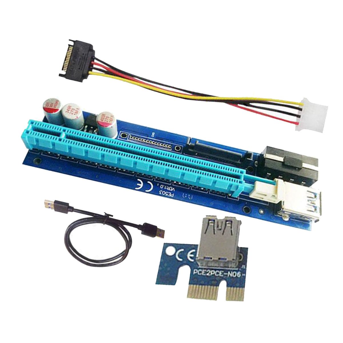 PE503 -E GPU Riser Card 4PIN+ Adapter  Power For Bitcoin