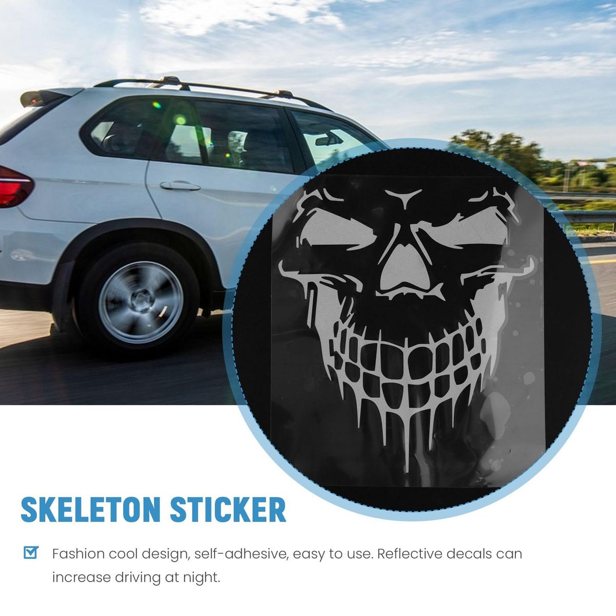 Car Sticker Car Tattoo Skeleton Decorative Sticker (Black)