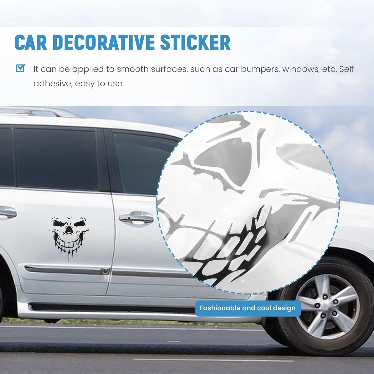 Car Sticker Car Tattoo Skeleton Decorative Sticker (Black)
