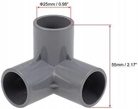 10pcs 3 Way Elbow PVC Pipe Fitting Furniture Grade 25mm Size Tee Corner Fittings