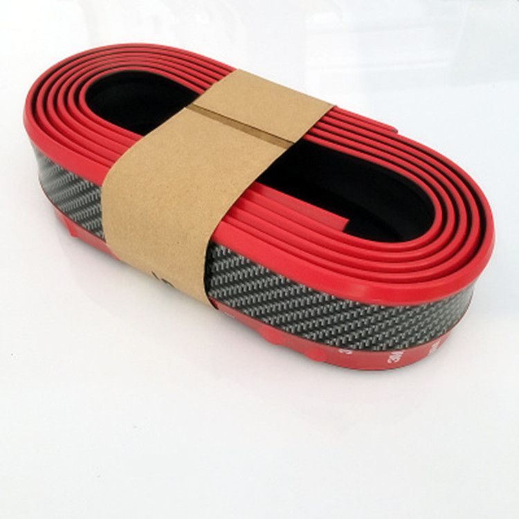 2.5m Car Bumper Lip Strip Protectors Splitter Spoiler-Carbon Fiber Pattern