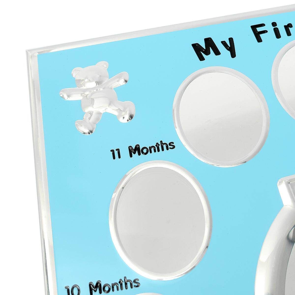 My First Year Baby Photo Frame Set Newborn Baby's 12 Months Infant Ablum Gift Blue