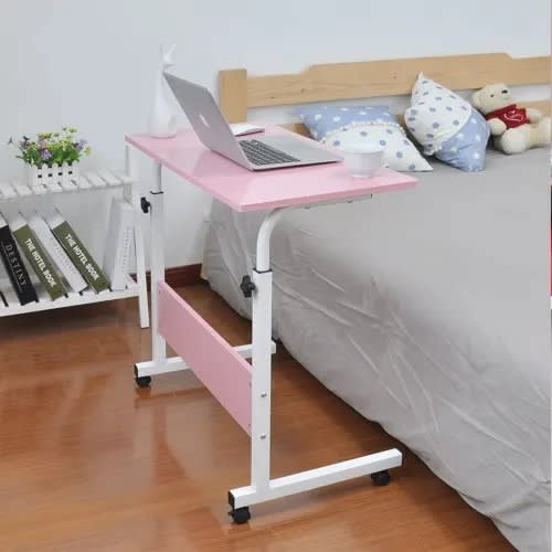 Multifunctional Movable Computer Table With Wheel