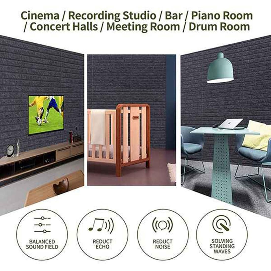 18 Pack Soundproof Board Acoustic Panels,Sound Proof Padding Beveled Edge Tiles,for Wall Decoration&Acoustic Treatment