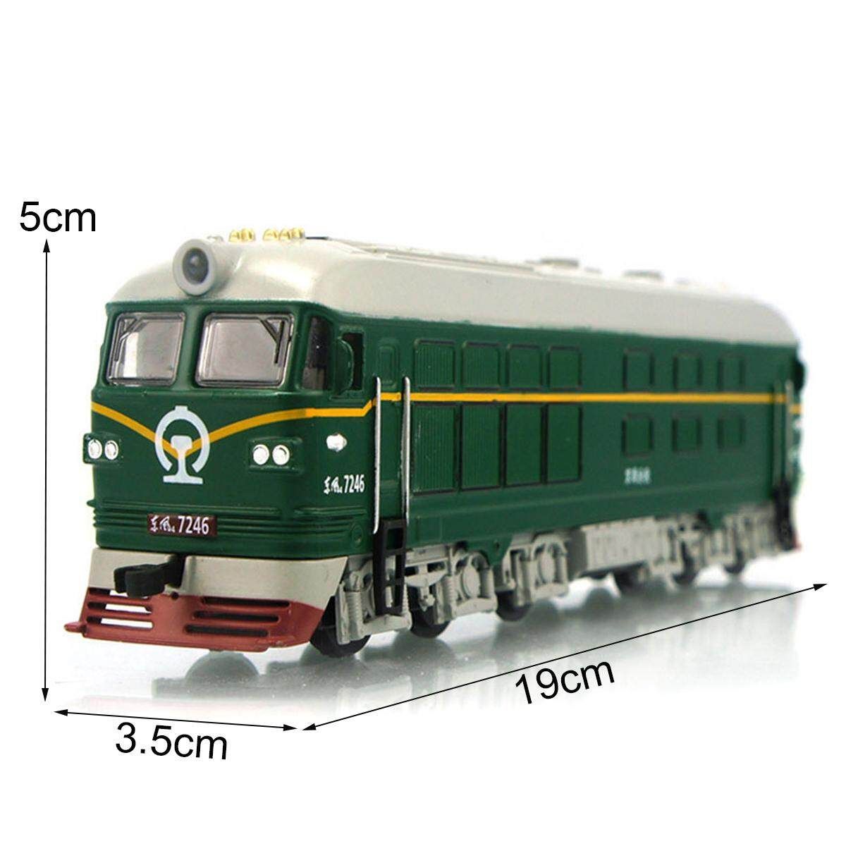 1:87 Simulated Alloy Train Locomotive Model Pull Back Toy Sound Lights For DIY
