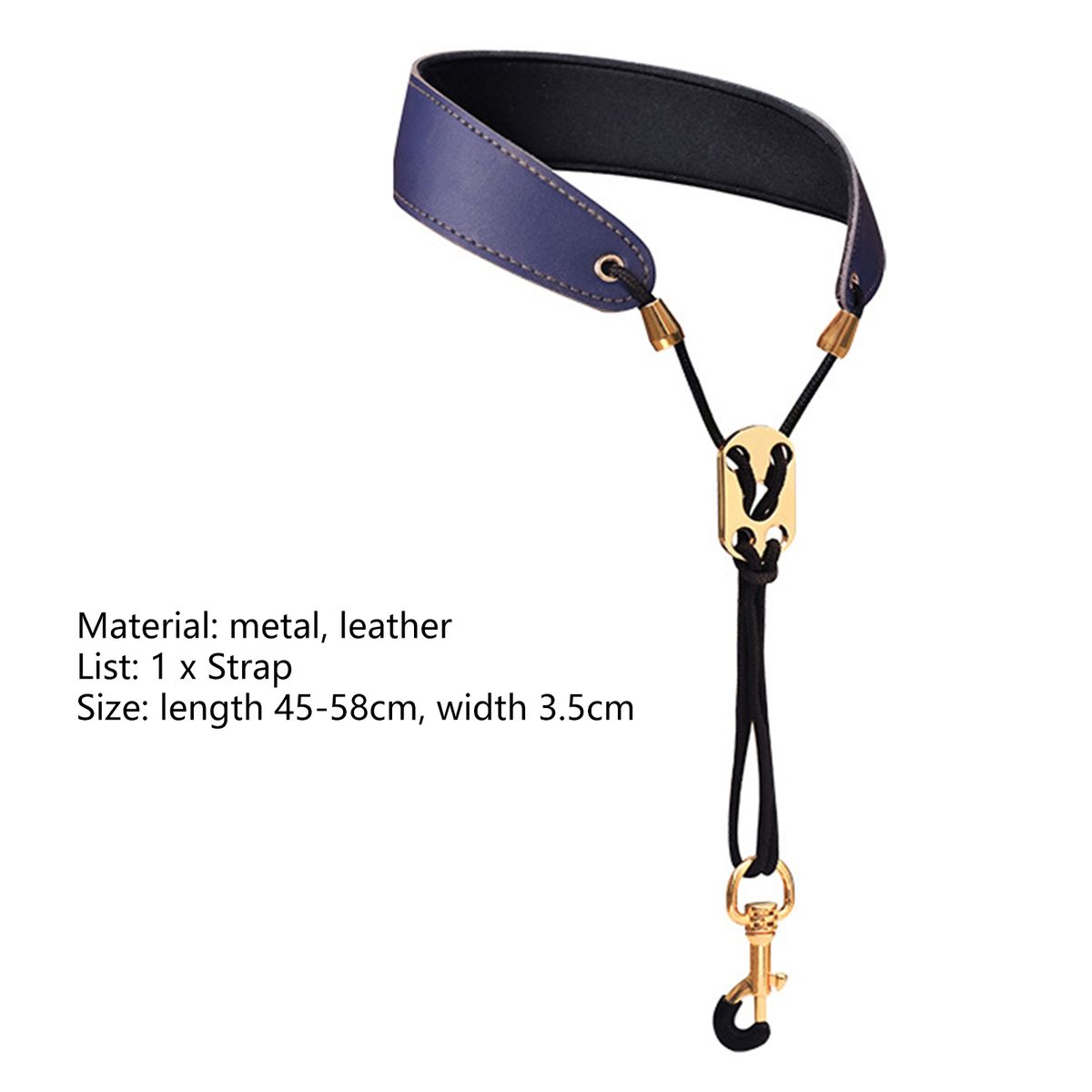 Saxophone Lanyard Smooth Elastic String Saxophone Strap Blue