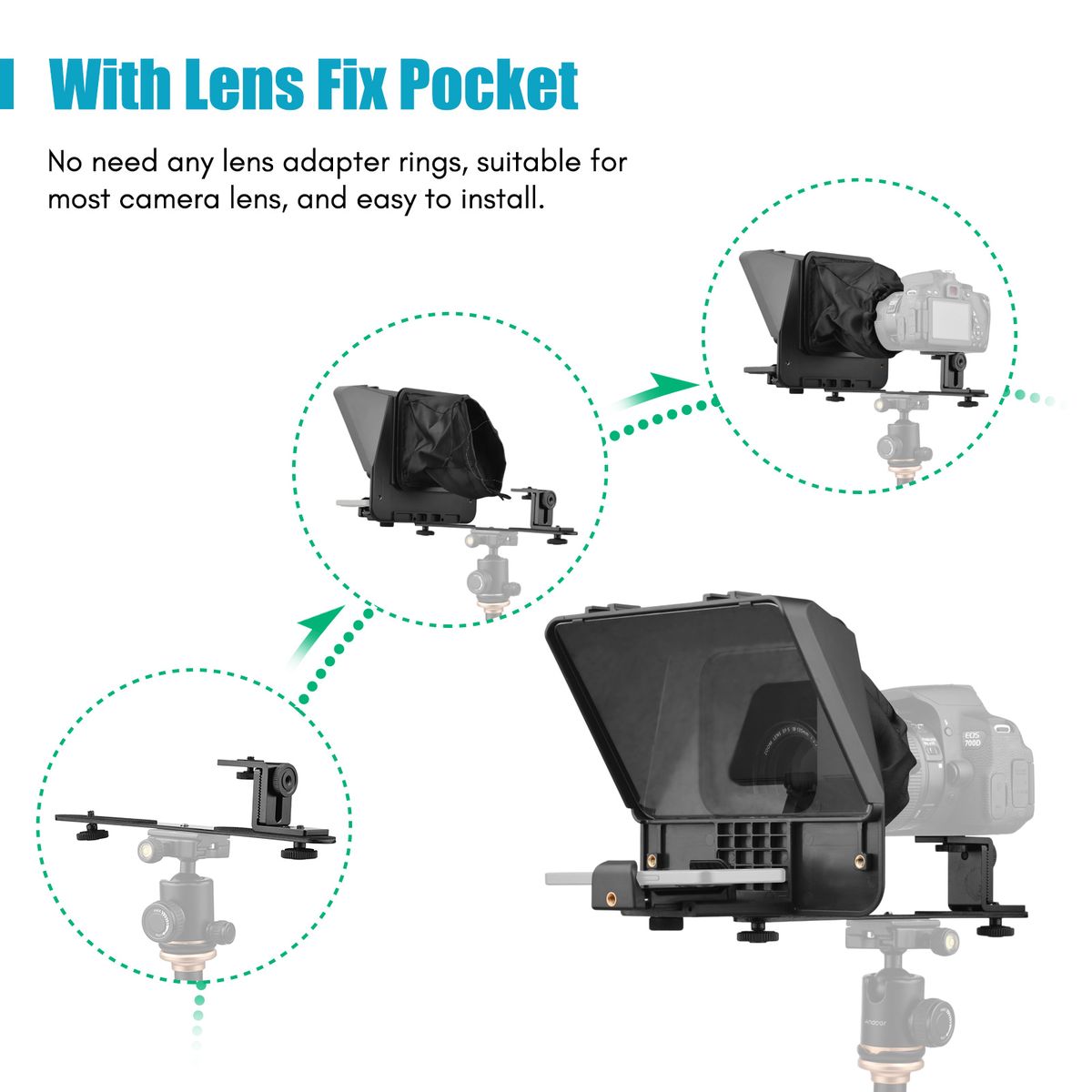 A10 Portable Smartphone DSLR Camera Teleprompter