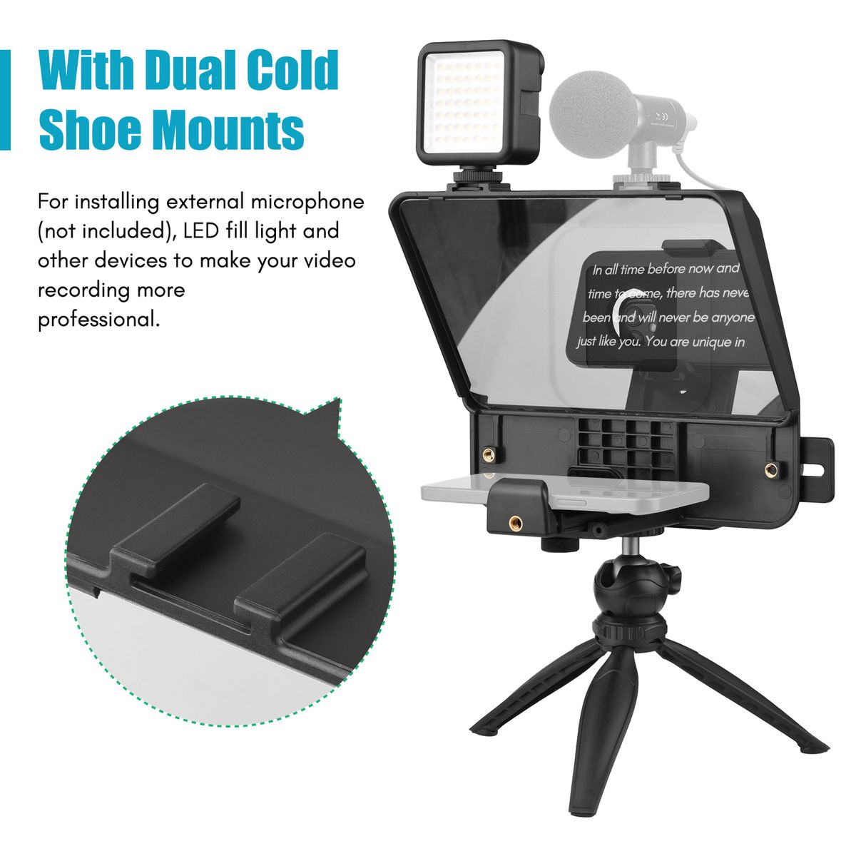 A10 Portable Smartphone DSLR Camera Teleprompter
