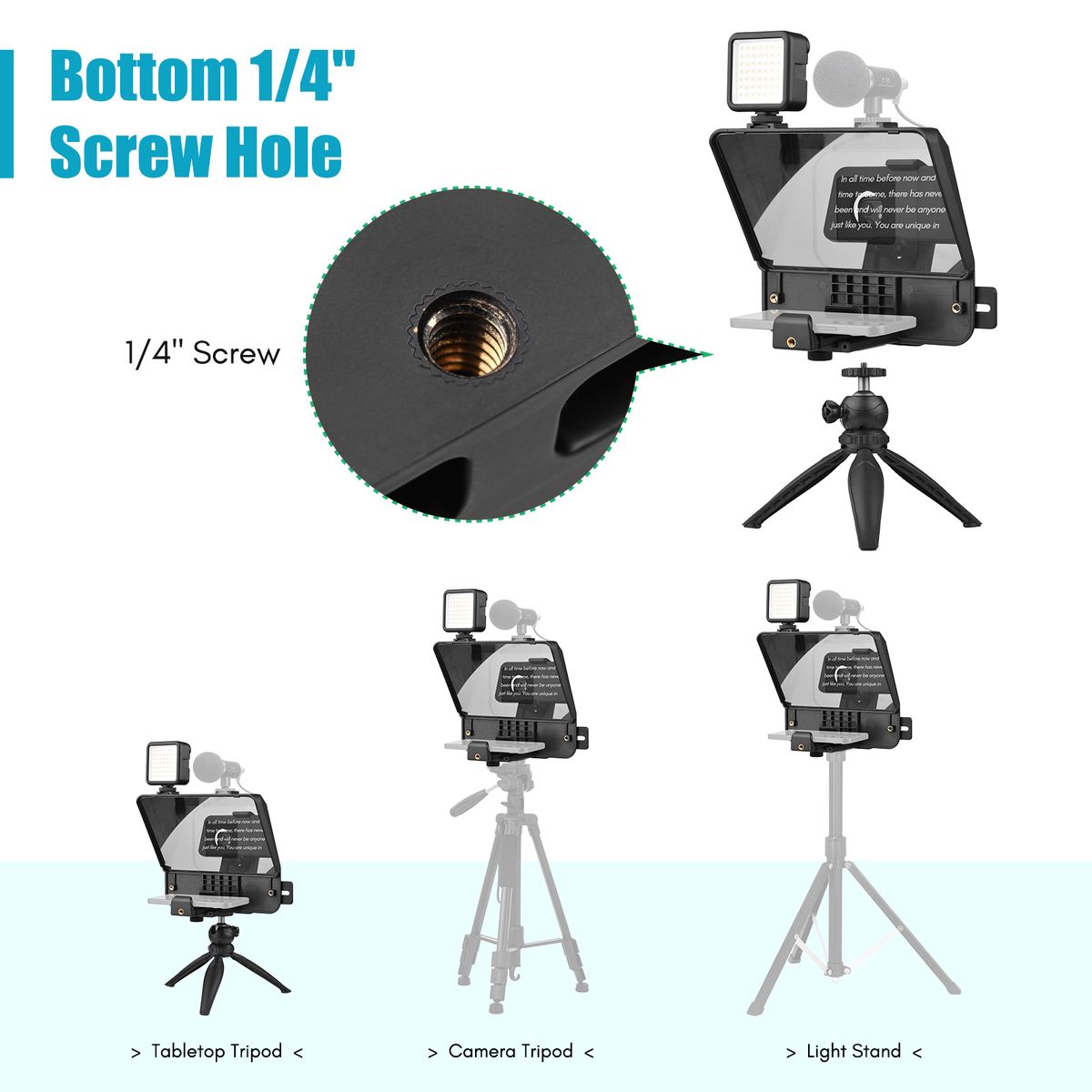 A10 Portable Smartphone DSLR Camera Teleprompter