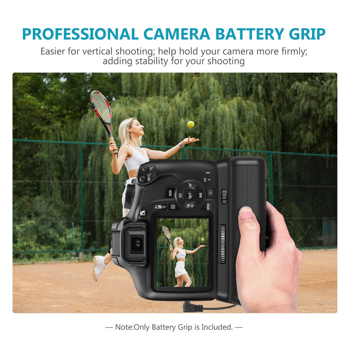 Vertical Camera Battery Grip Hold 2x LP-E10 For Canon EOS 1100D 1200D 1300D / Rebel T3 T5 T6