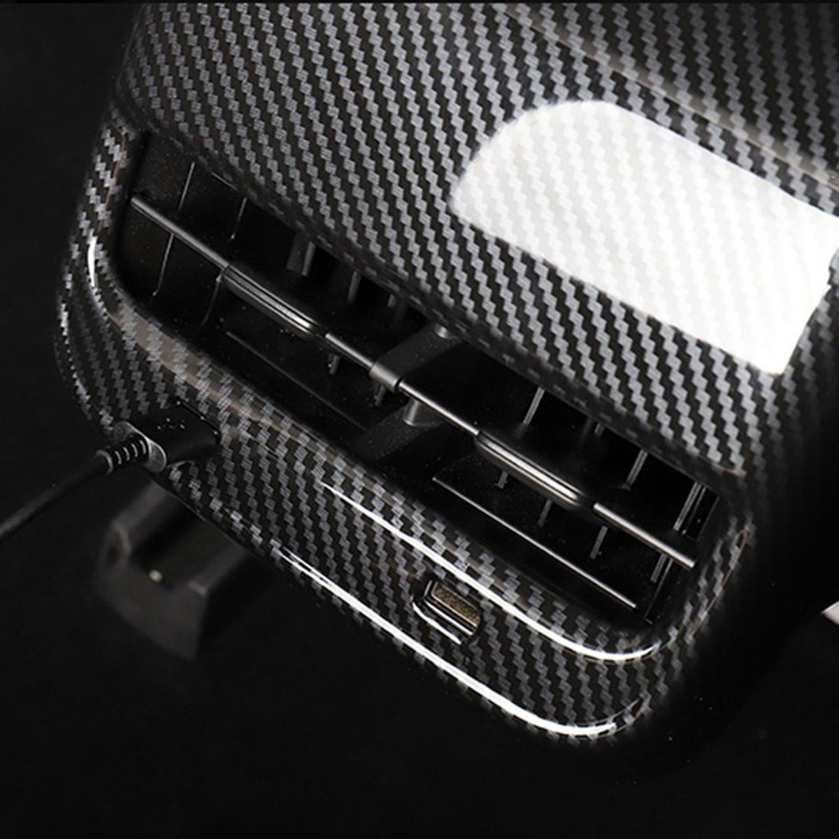 Rear Air Vent Frame Cover Carbon Fiber Replacement for Tesla Model Y