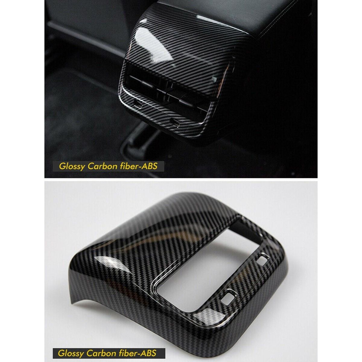 Rear Air Vent Frame Cover Carbon Fiber Replacement for Tesla Model Y