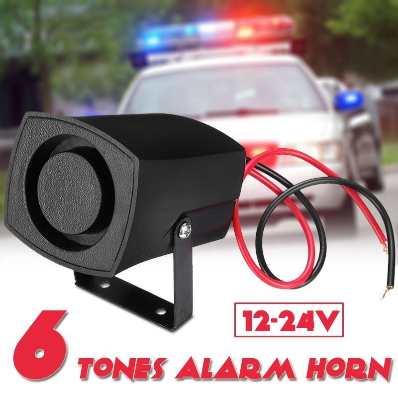 12-24V Car Policemen Fires Alarm Horn 6 Tones Warning Siren