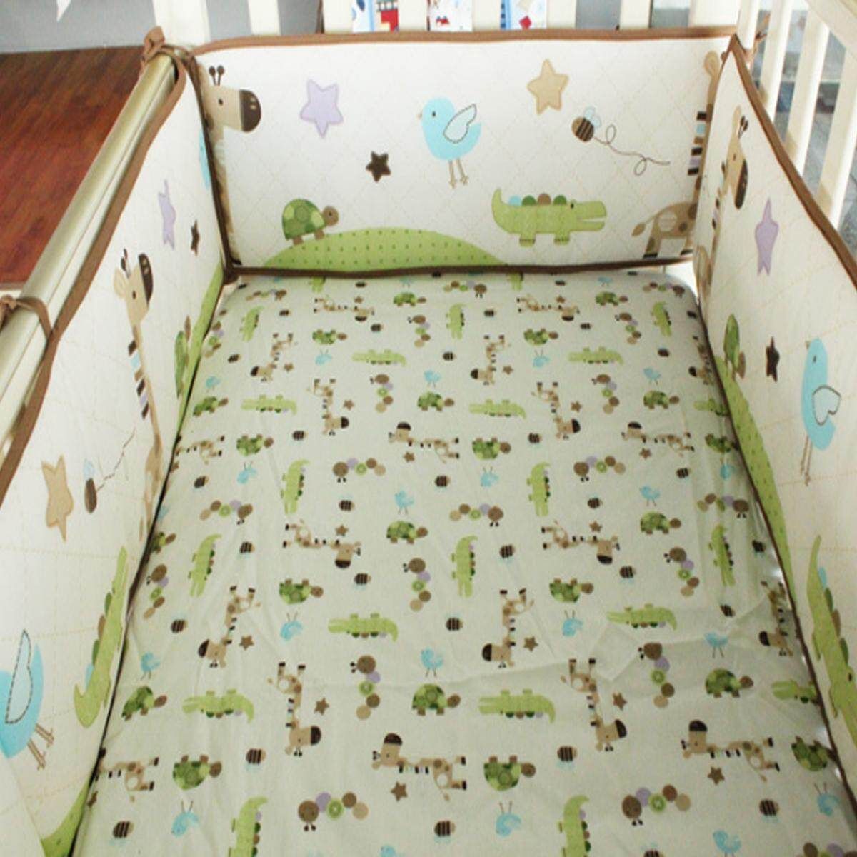 BABY Bedding Set Crib Cot Quilt 7pc Nursery Bumper Nappy Stacker GIRAFFE STARS